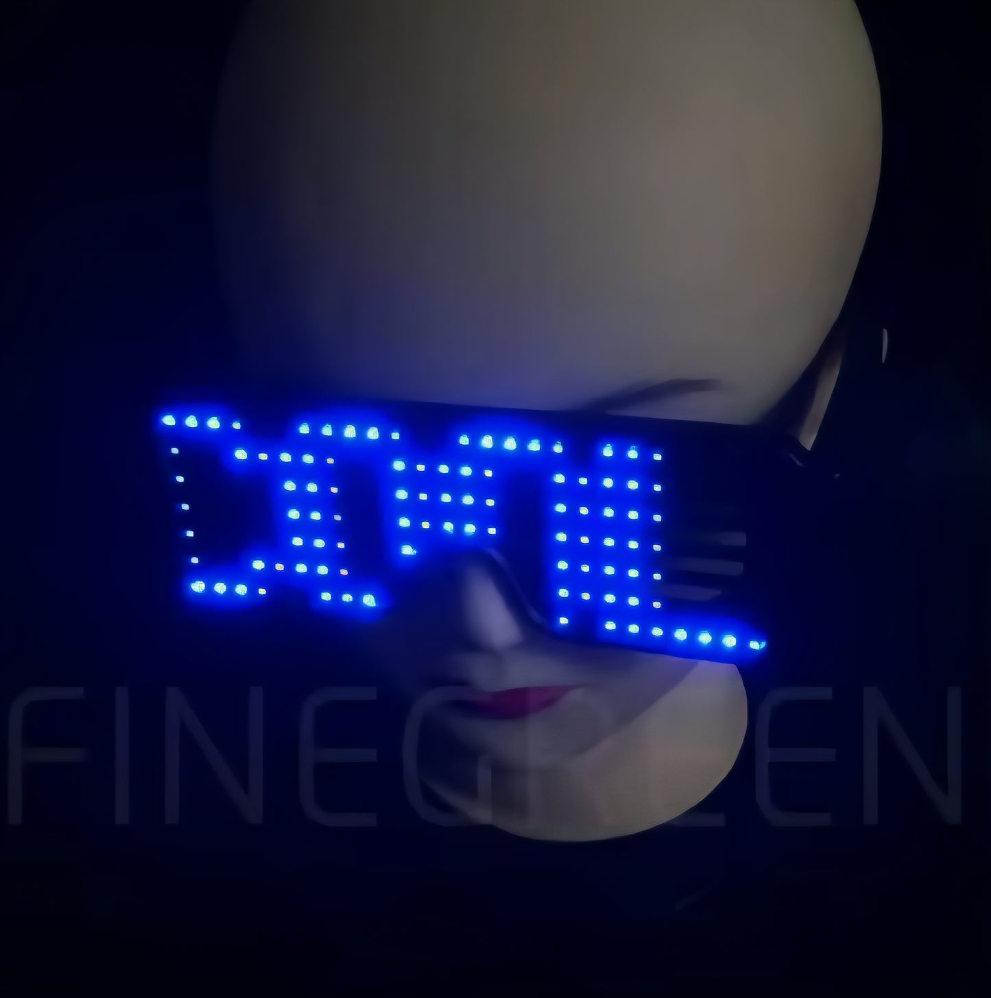 Party Brille LED rot oder blau mit 8 animierten Motiven NEU