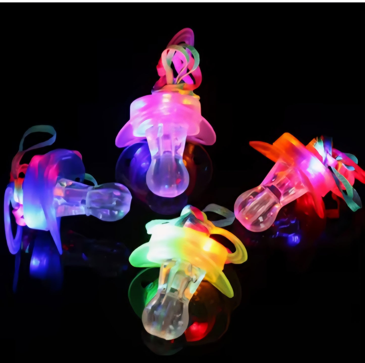 Leucht Nuggi 5 Stück farbig NEU Party Spass